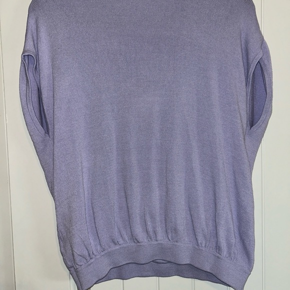 Anthropologie Women’s Lavender Crisscross Sweater Top Sz Medium - Picture 2 of 8